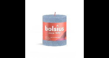 Rustiek stompkaars shine 80 x 68 mm Sky blue kaars Bolsius - Bolsius