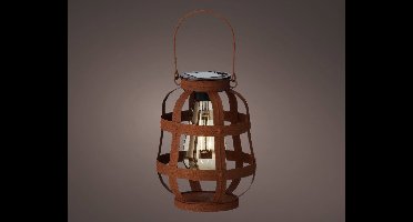Solar lantaarn dia14-H18.5cm rustic brown Decoris - Decoris