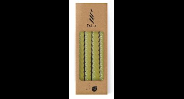 Twist kaarsen set 4 stuks dia. 2.2 x H 19 cm groen Hortus - Hortus