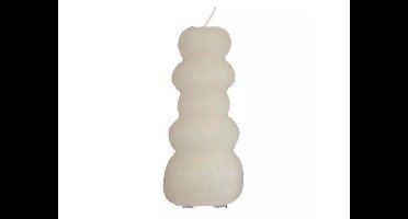 Pebble candle d7xh15 cm, wit Hortus - Hortus