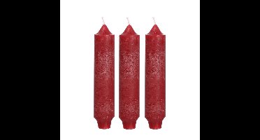 Palermo kaarsen set 3 stuks dia. 3.5 x H 17 cm rood Hortus - Hortus