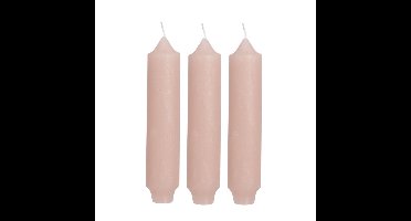 Palermo kaarsen set 3 stuks dia. 3.5 x H 17 cm zacht roze Hortus - Hortus
