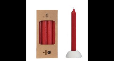 Potlood kaarsen set 4 stuks dia. 2.2 x H 20 cm rood Hortus - Hortus