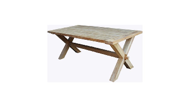 Tuintafel Cross Teak 200x100 Van der Leeden - Van der leeden