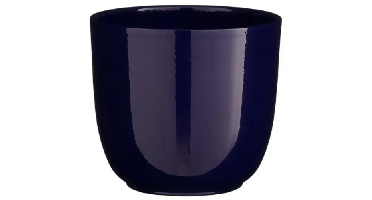 Tusca pot rond donkerblauw glanzend h14xd14,5 cm Mica Decorations - Mica decorations