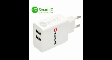 Swissten Swissten USB oplader met 2 USB Poorten - 3.1A - Wit