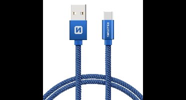 Swissten Swissten USB-C naar USB-A Kabel 0.2M Blauw
