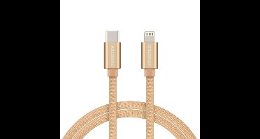 Swissten Swissten Lightning naar USB-C Kabel 1.2M Goud