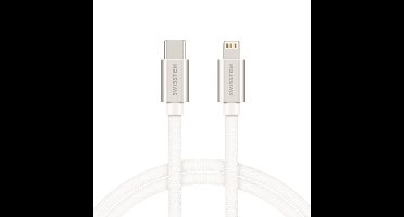 Swissten Swissten Lightning naar USB-C Kabel 1.2M Zilver