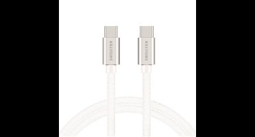 Swissten Swissten USB-C naar USB-C Kabel - 1.2M - Zilver
