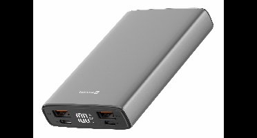Swissten Swissten Powerbank Aluminium Body - 10.000 mAh - Grijs