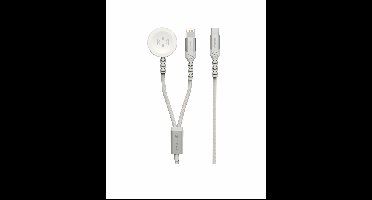 Swissten Swissten Draadloze 2 in 1 Magnetische Oplader - Geschikt voor Apple Watch - Lightning - 1.2M - Wit