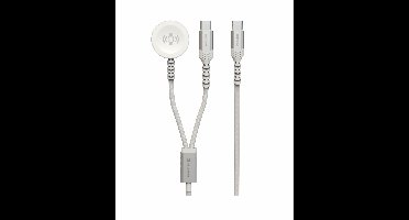 Swissten Swissten Draadloze 2 in 1 Magnetische Oplader - Geschikt voor Apple Watch - USB-C - 1.2M - Wit