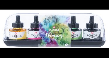 Royal Talens Ecoline Vloeibare Waterverf Set Primair - 5 x 30 ml