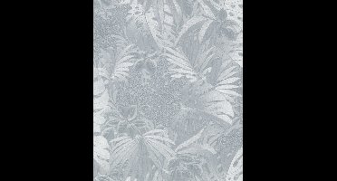 Noordwand Botanica Behang met grote bladeren in zilver 33301