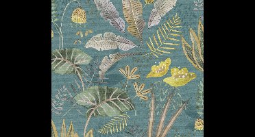 Livingwalls Famous Garden - Petrol - Planten - 393483