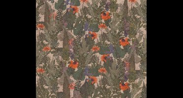 Noordwand Herbarium Fotobehang met grote bladeren en bloemen - HED27290