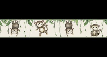 Noordwand Kids Walls Behangrand met aapjes - 45853