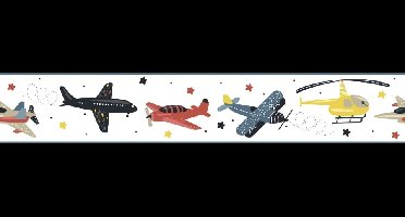 Noordwand Kids Walls Behangrand met vliegtuigen en helikopters - 45820