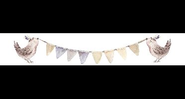 Noordwand Kids Walls Behangrand vogeltjes met slingers - 45855