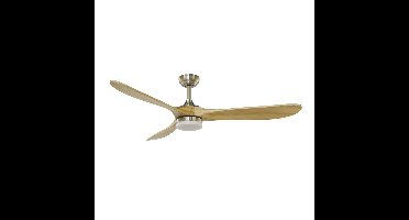 CristalRecord Plafondventilator Yenbig Ø 152 cm licht hout mat chroom