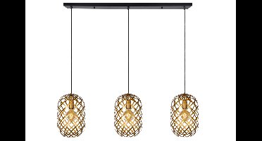 Lucide WOLFRAM - Hanglamp - 3xE27 - Mat Goud / Messing