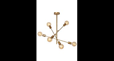Lucide LESTER - Plafonnière - 6xE27 - Mat Goud / Messing