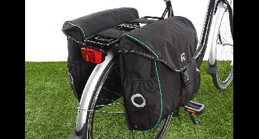 Dubbele fietstas Bagagetas 300 38L Zwart/groen