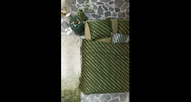 VT wonen vtwonen Dekbedovertrek Diagonal Green 240x200/220 cm