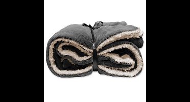 Unique Living Unique Living Lars coral fleece/suede plaid 150x200cm dark grey