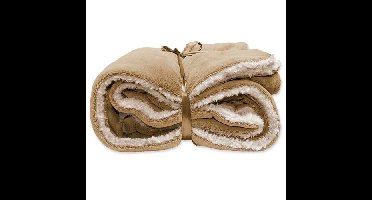 Unique Living Unique Living Lars coral fleece/suede plaid 150x200cm Latte