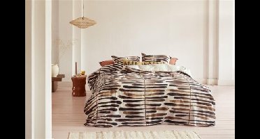 VT wonen VTwonen dekbedovertrek Botanic Stripe Terra 200x200/220 cm