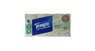 Tempo Natural & soft zakdoekjes 8 x 9 stuks 8 Stuks