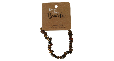 Steengoed Splitkralen armband tijgeroog op kaart 1 Stuks