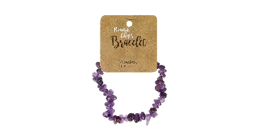 Steengoed Splitkralen armband amethyst op kaart 1 Stuks