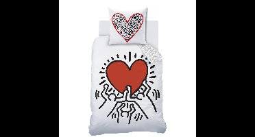 Keith Haring Dekbedovertrek Red Love - Katoen - Topkwaliteit