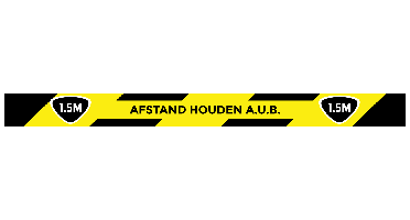 Vloermarkering sticker 1,5 meter afstand houden A.U.B - 75 x 900 mm - Vloersticker 1,5 meter afstand houden A.U.B