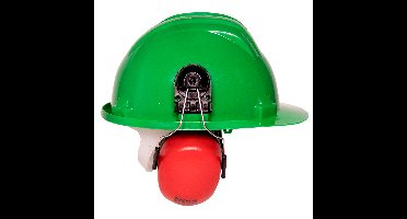 Bouwhelm met oorkap - Groen