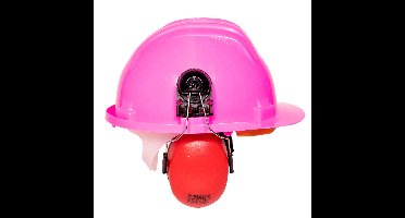 Bouwhelm met oorkap - Roze