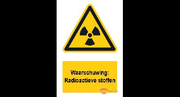 Waarschuwingsbord / sticker radioactieve stoffen met tekst - A4