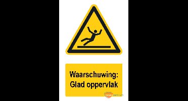 Waarschuwingsbord / sticker glad oppervlak met tekst - A4