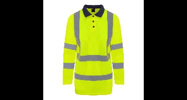 Reflecterende polo lange mouwen geel - XL