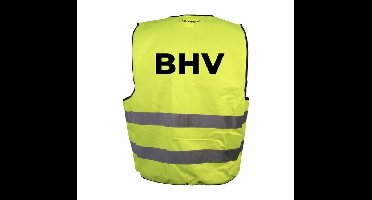 BHV hesje geel met lichtreflectiebanden - BHV hesje geel