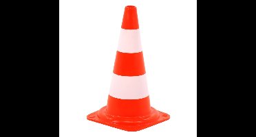 Verkeerskegel oranje wit - 30 cm - zachte kegel