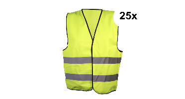 Gele hesjes 25-pack - 25-pack maat XL