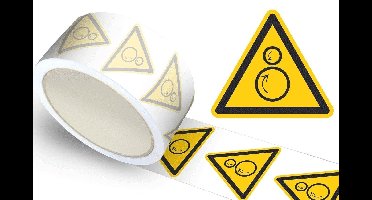 Waarschuwingssticker roterende onderdelen, op rol - 25 mm breed - 450 stickers