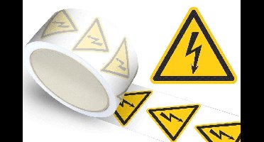 Waarschuwingssticker elektrische spanning, op rol - 25 mm breed - 225 stickers
