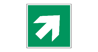 Richtingaanwijzing schuin - 150 x 150 mm - Kunststof bord