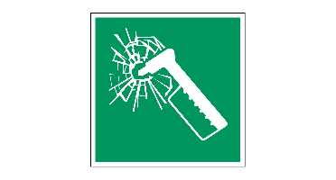 Noodhamer - 150 x 150 mm - Sticker