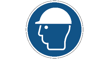 Veiligheidshelm/bouwhelm verplicht gebods- Ø 150 mm - Kunststof bord